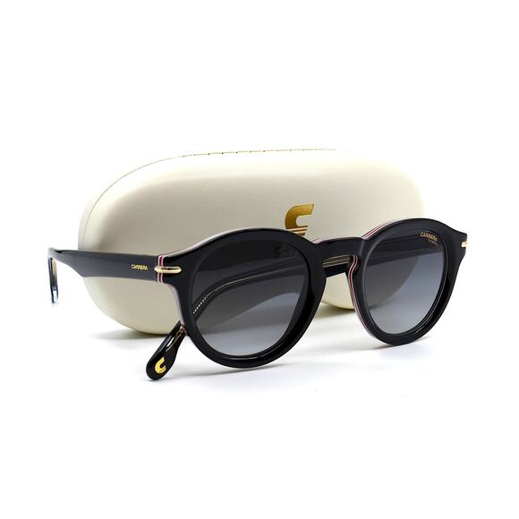 NEW CARRERA 306/S BLACK GREY GRADIENT ROUND AUTHENTIC SUNGLASSES - Picture 4 of 12